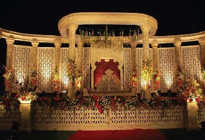 Raka mandap sangeet reception babyshower passage entry flower stage decorators image-25