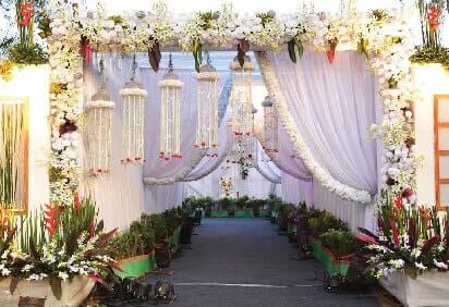 Raka mandap sangeet reception babyshower passage entry flower stage decorators image-32